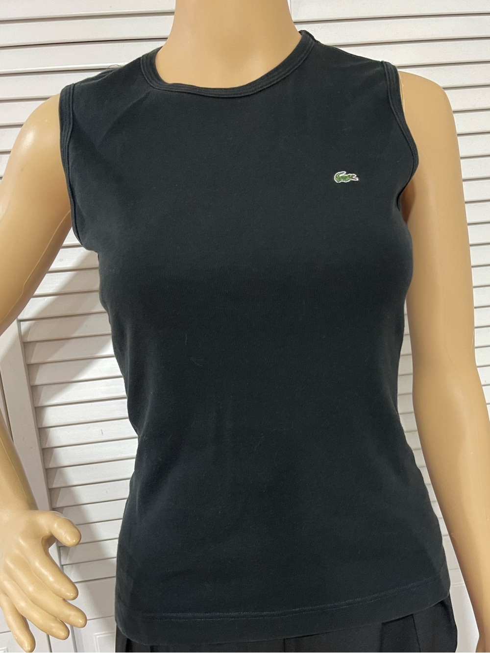 Lacoste Black Sleeveless Crocodile Logo Tank